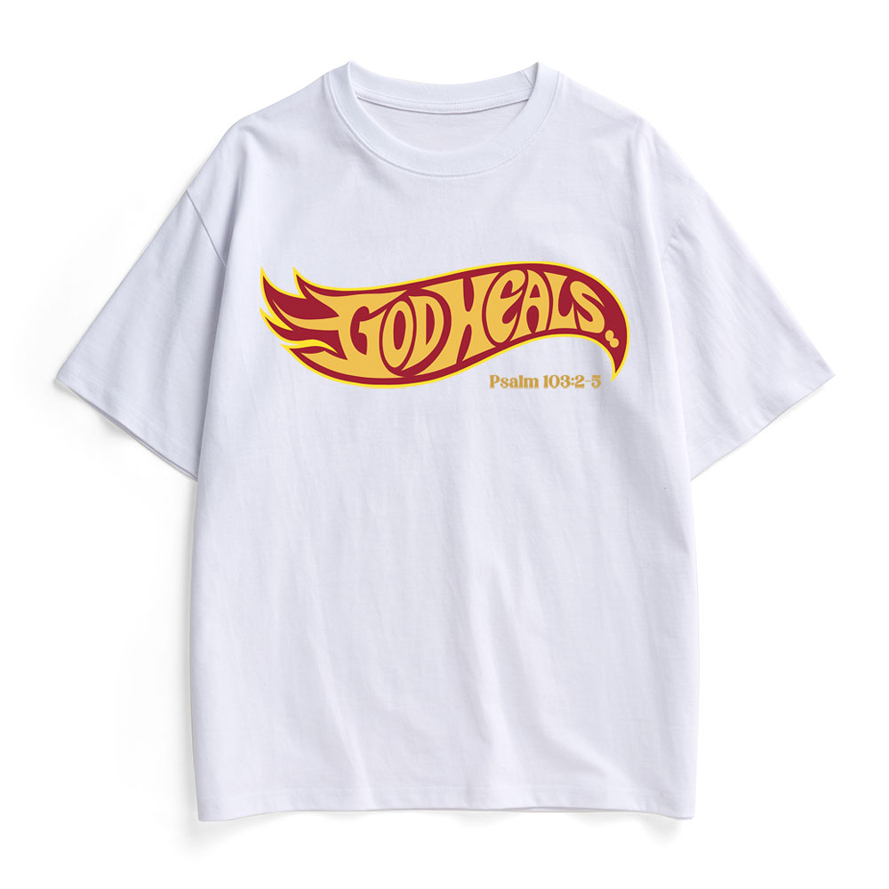 God Heals Christian Heavy Cotton T-Shirt