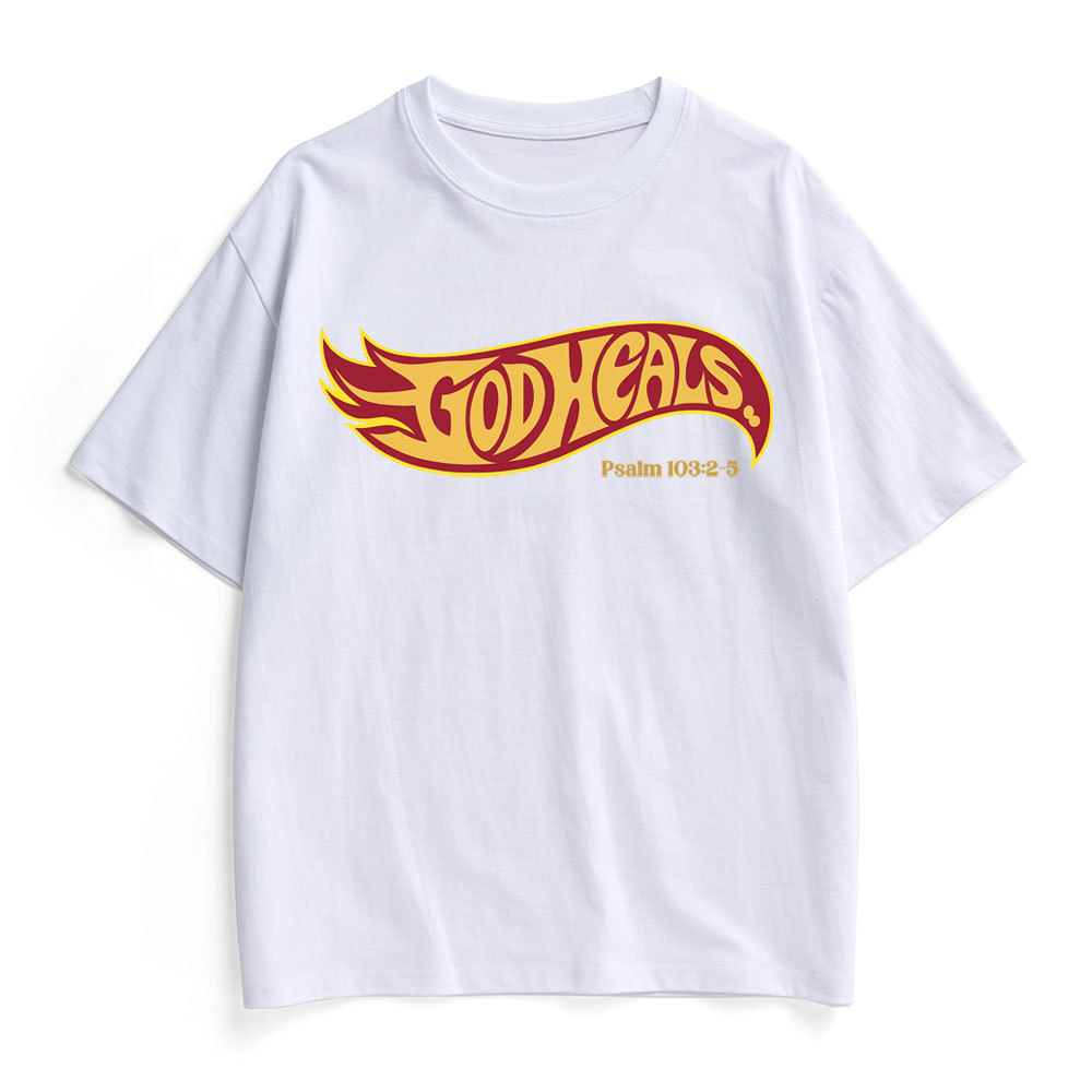 God Heals Christian Heavy Cotton T-Shirt