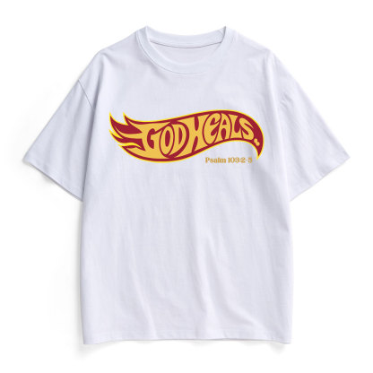 God Heals Christian Heavy Cotton T-Shirt