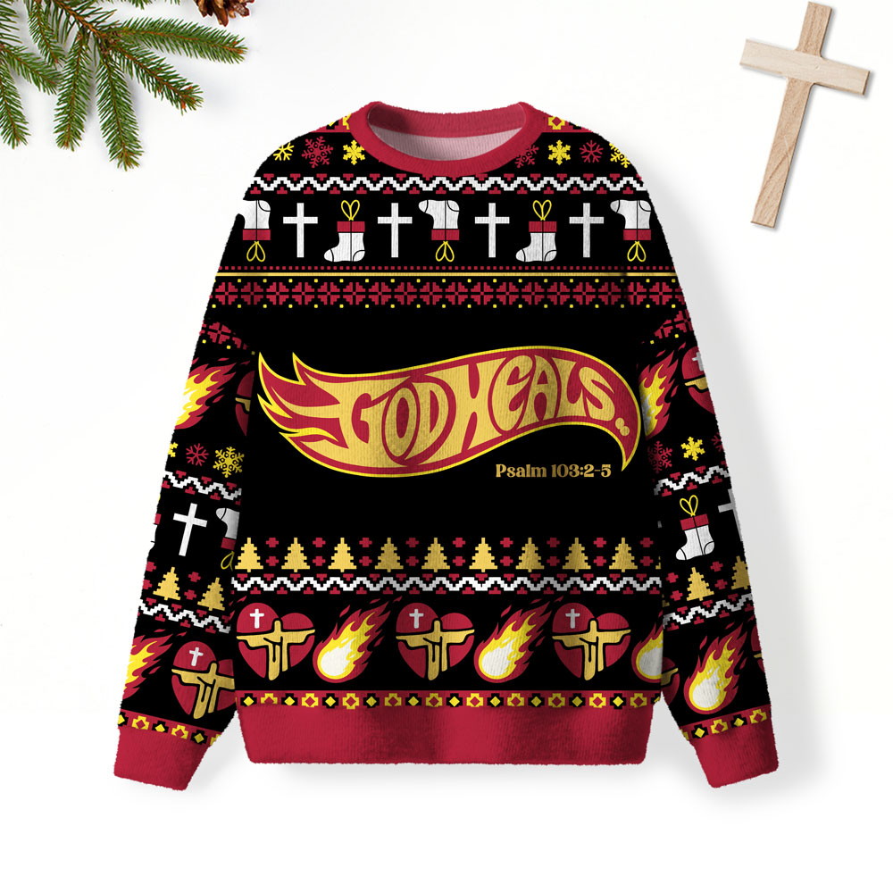 God Heals Christian Lightweight Sweater