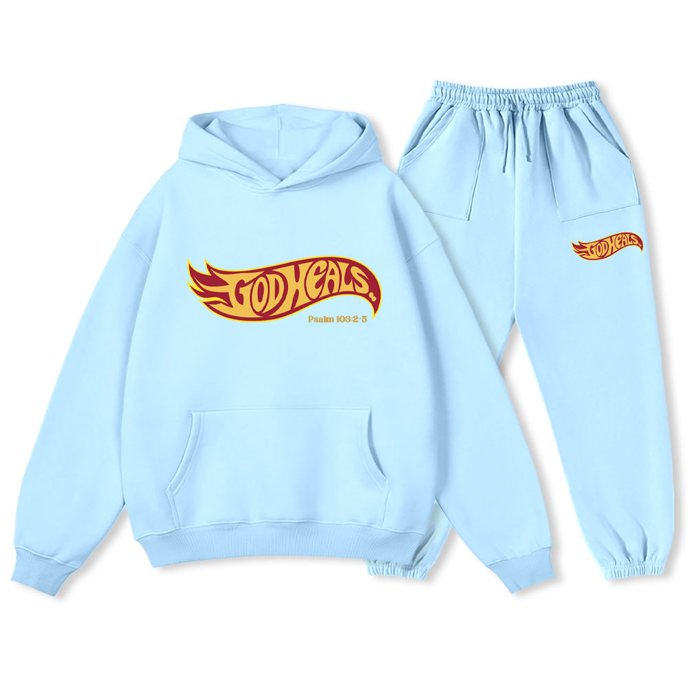 God Heals Christian Premium Fleece Hoodie Set