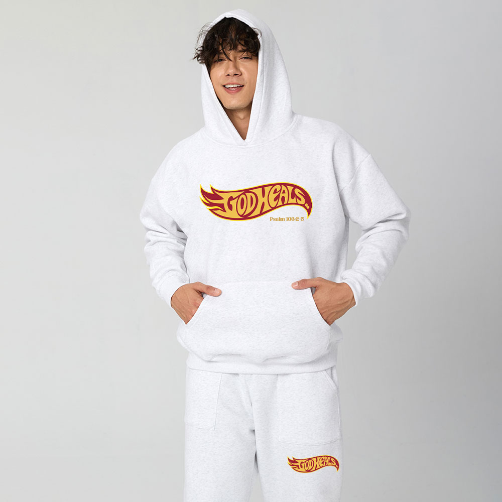 God Heals Christian Premium Fleece Hoodie Set