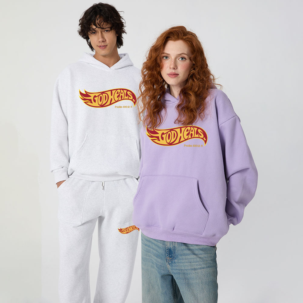 God Heals Christian Premium Fleece Hoodie Set Sale - GuidingCross