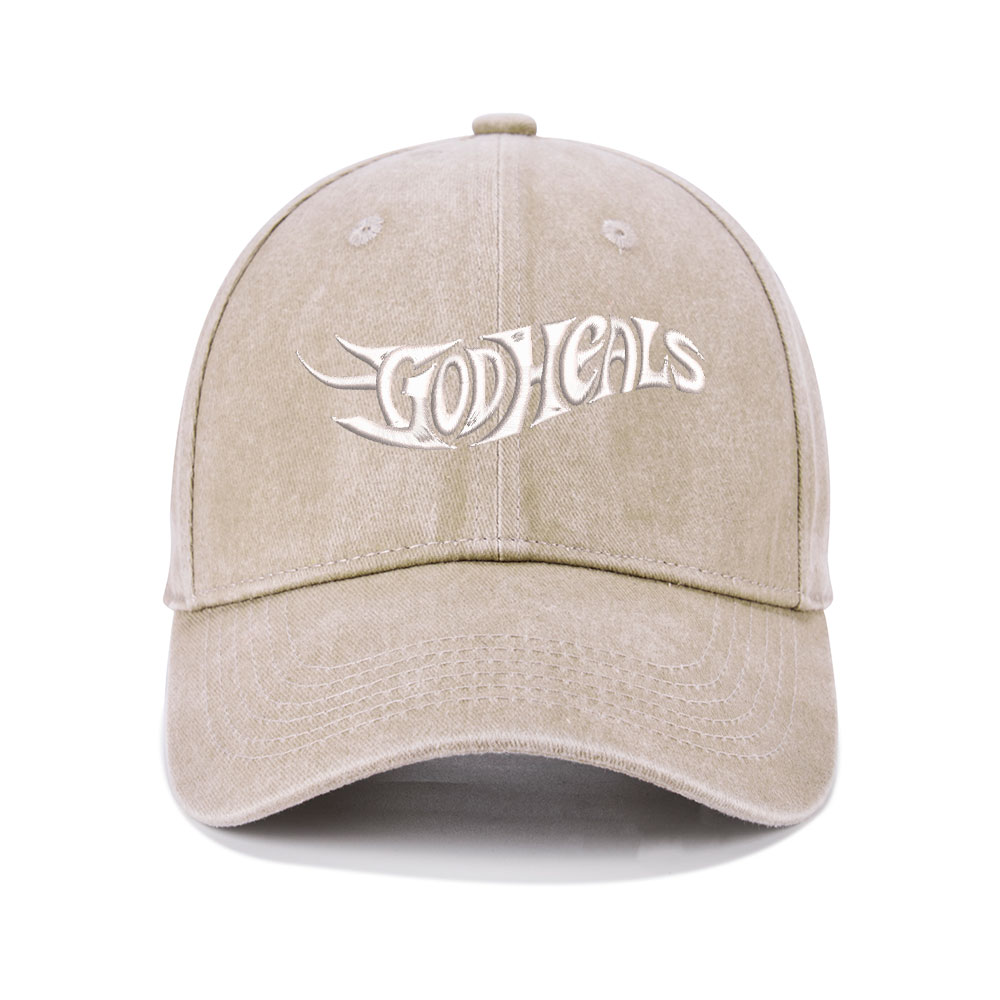 God Heals Christian Washed Hat
