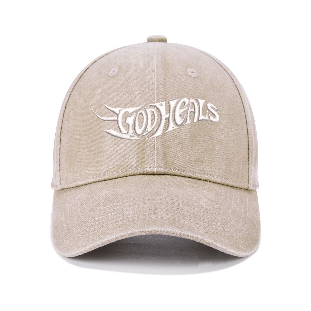 God Heals Christian Washed Hat