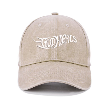 God Heals Christian Washed Hat
