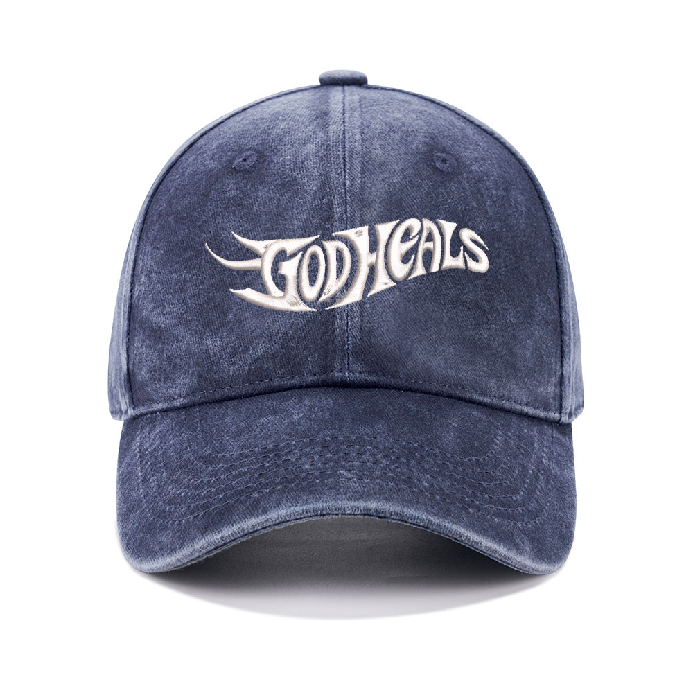 God Heals Christian Washed Hat