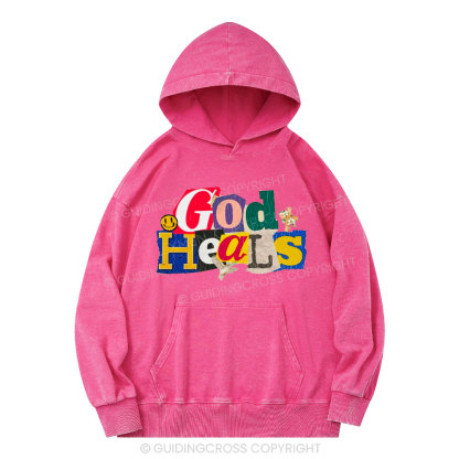 God Heals Christian Washed Hoodie 
