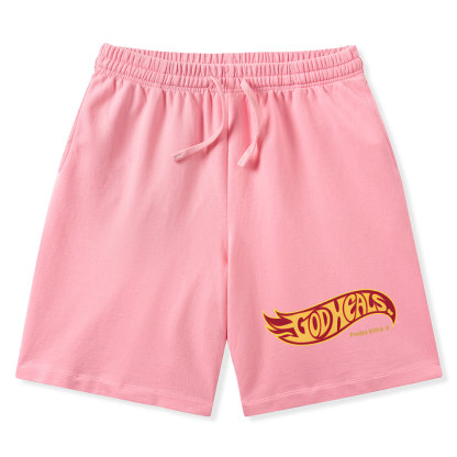 God Heals Christian Washed Shorts