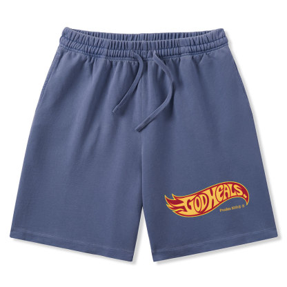God Heals Christian Washed Shorts