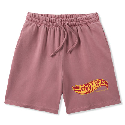 God Heals Christian Washed Shorts