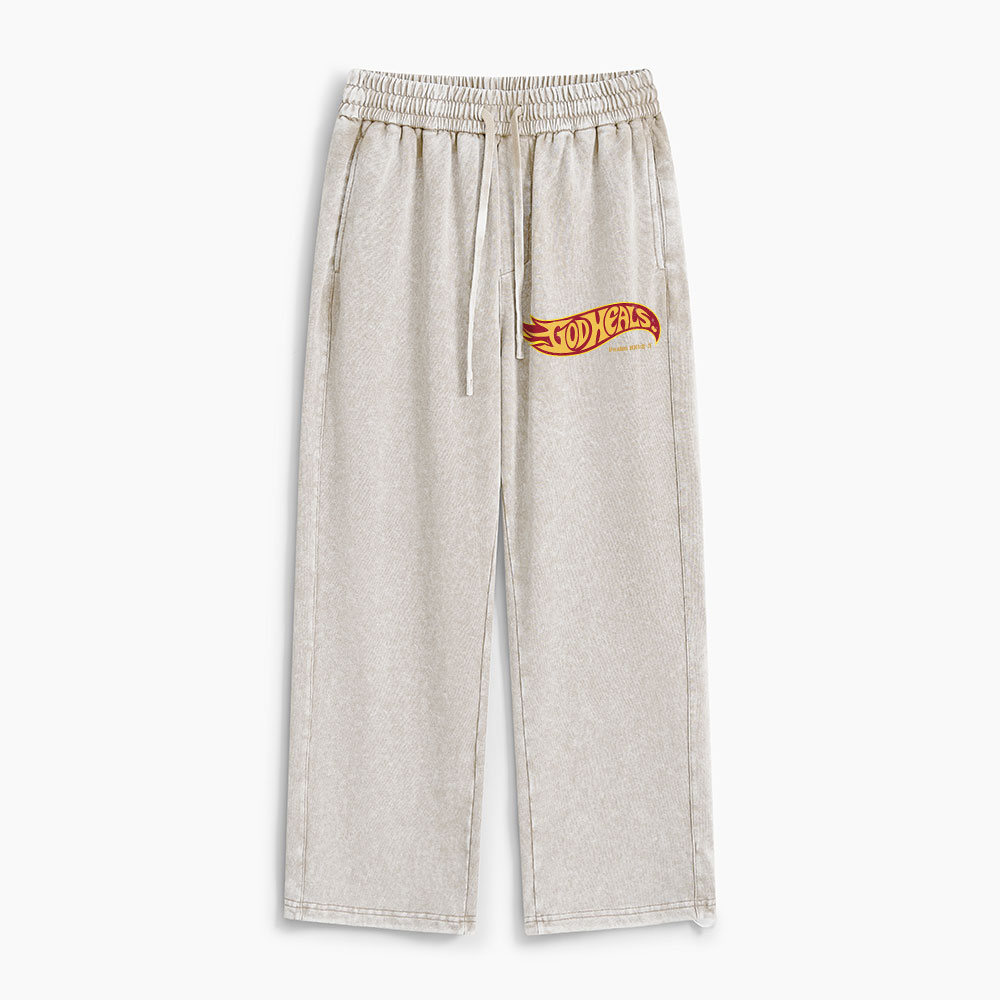 God Heals Christian Washed Sweatpants 