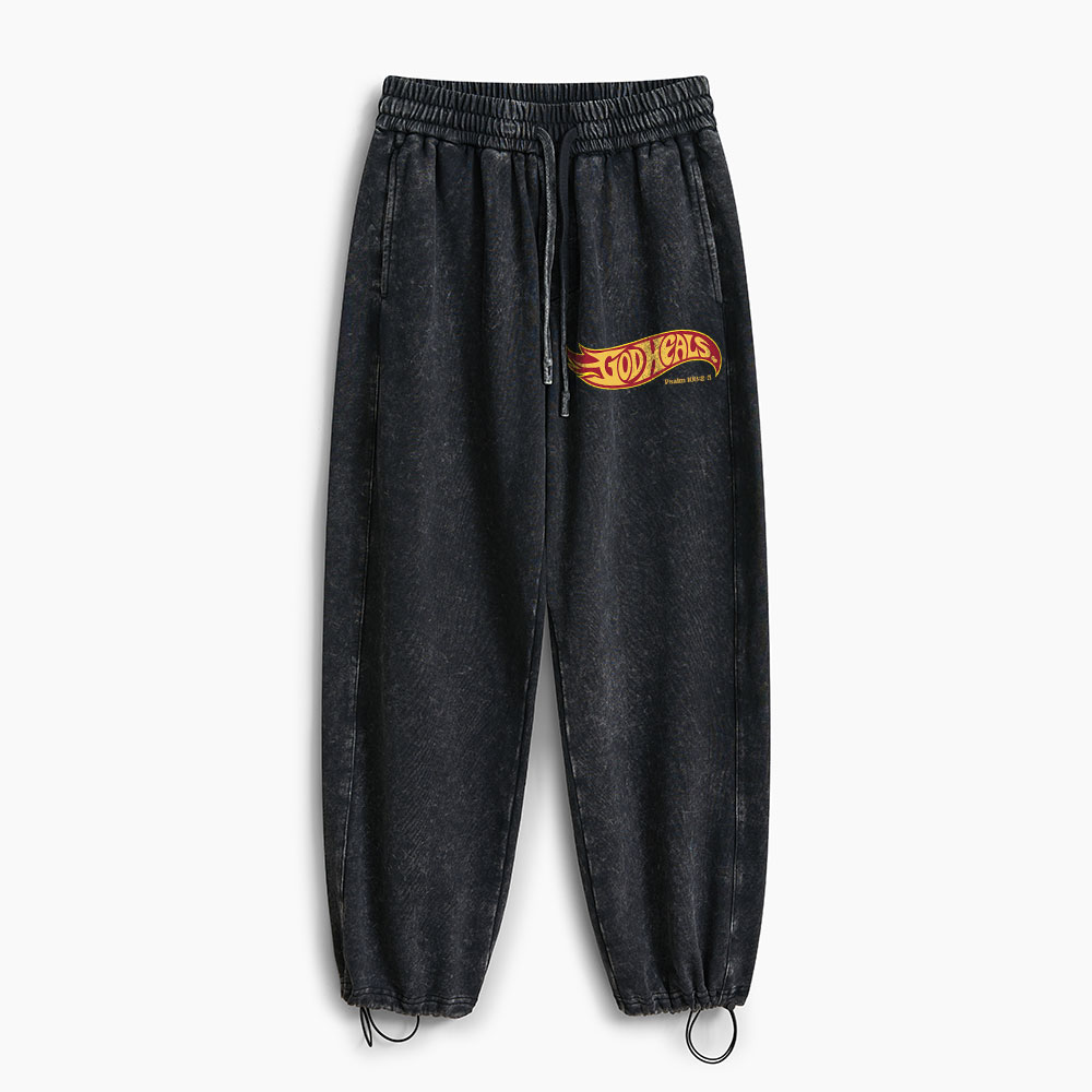 God Heals Christian Washed Sweatpants 