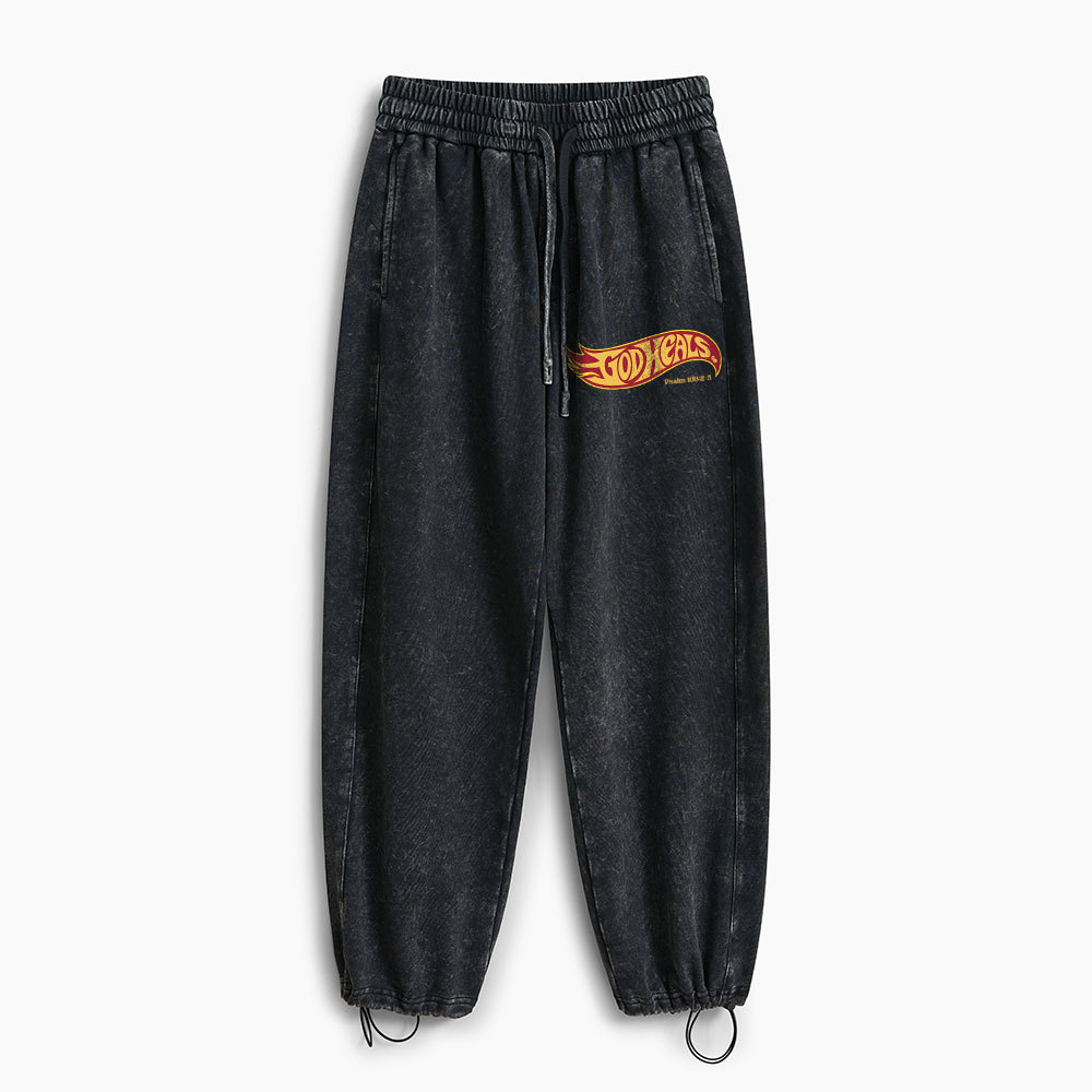 God Heals Christian Washed Sweatpants 