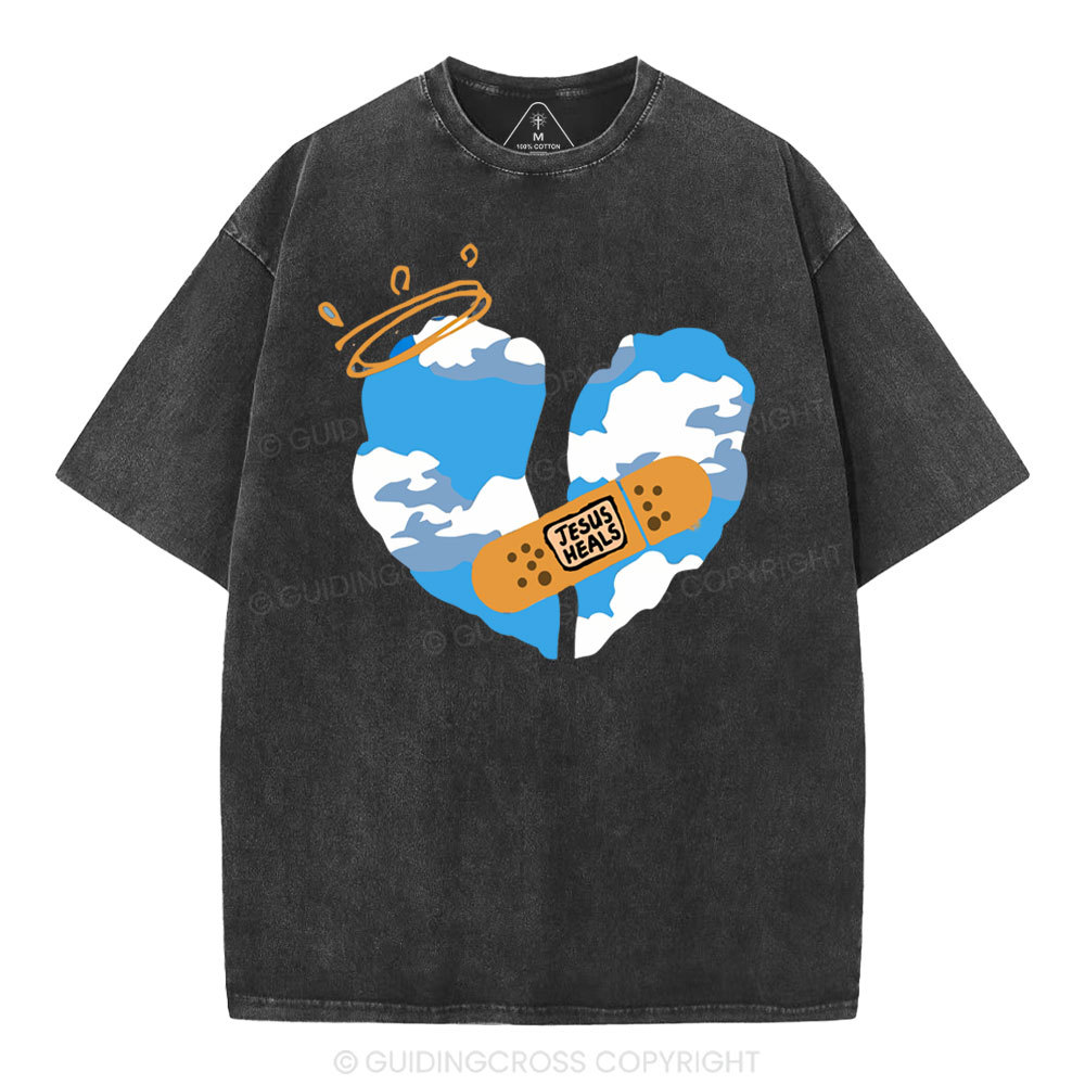 God Heals Christian Washed T-Shirt