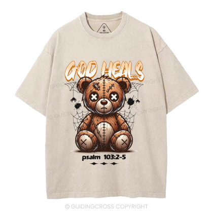 God Heals Christian Washed T-Shirt