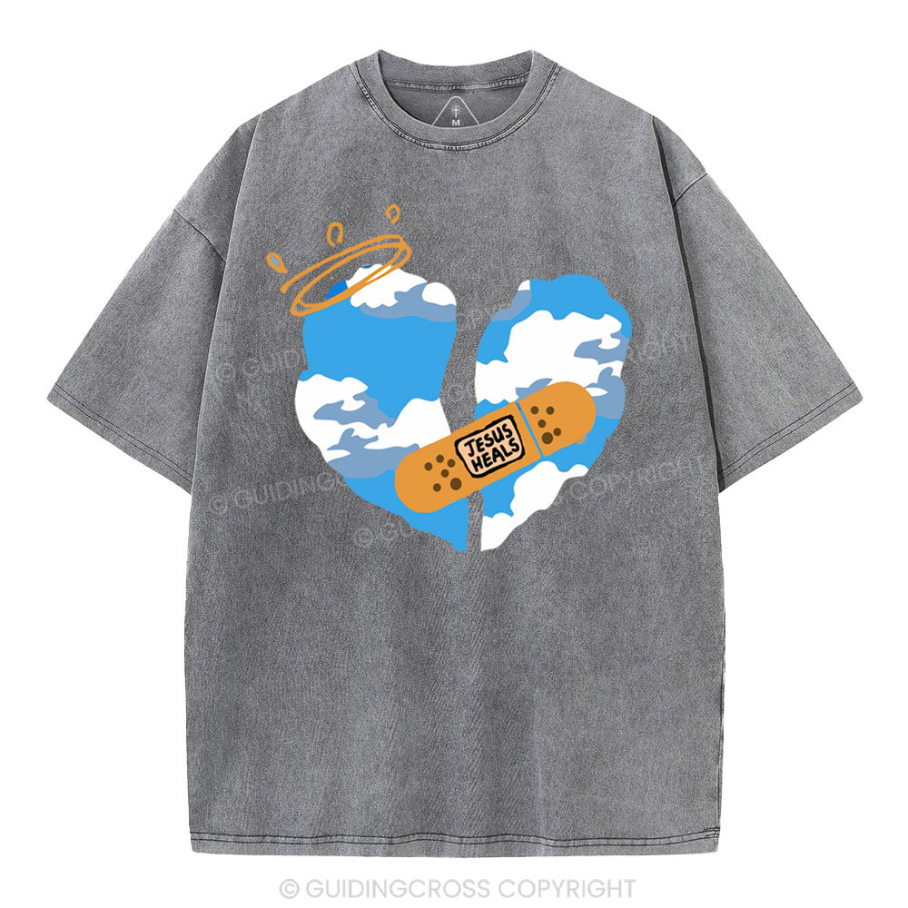 God Heals Christian Washed T-Shirt