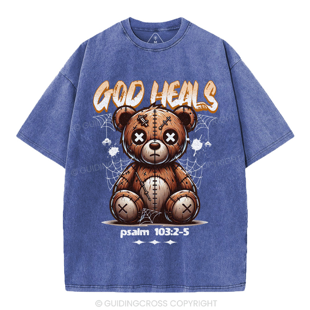 God Heals Christian Washed T-Shirt