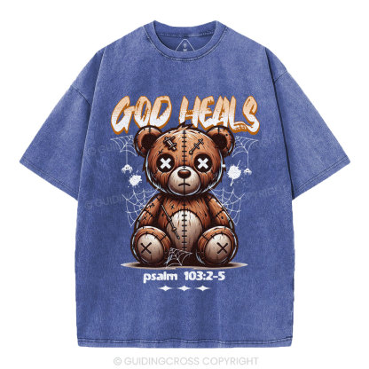 God Heals Christian Washed T-Shirt
