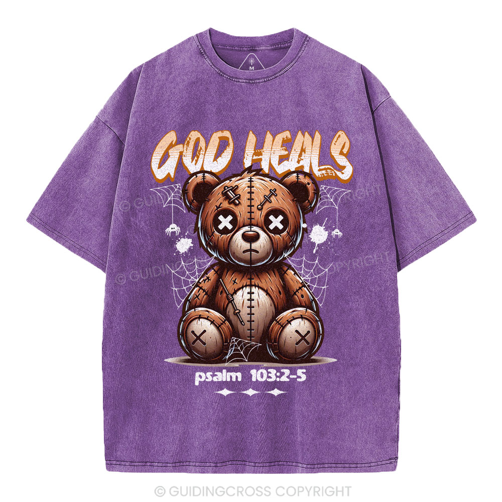 God Heals Christian Washed T-Shirt