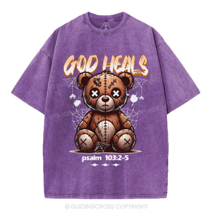 God Heals Christian Washed T-Shirt