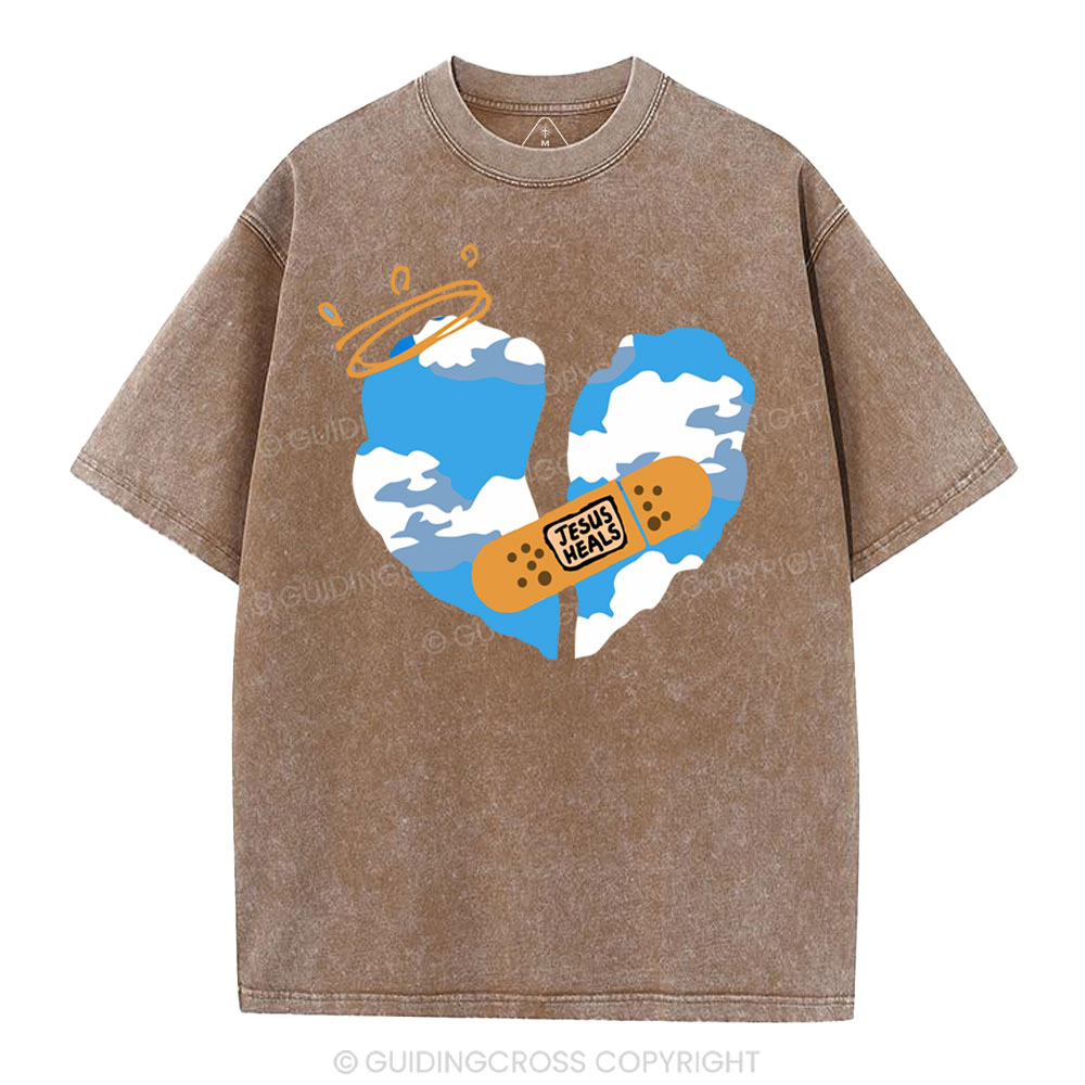 God Heals Christian Washed T-Shirt