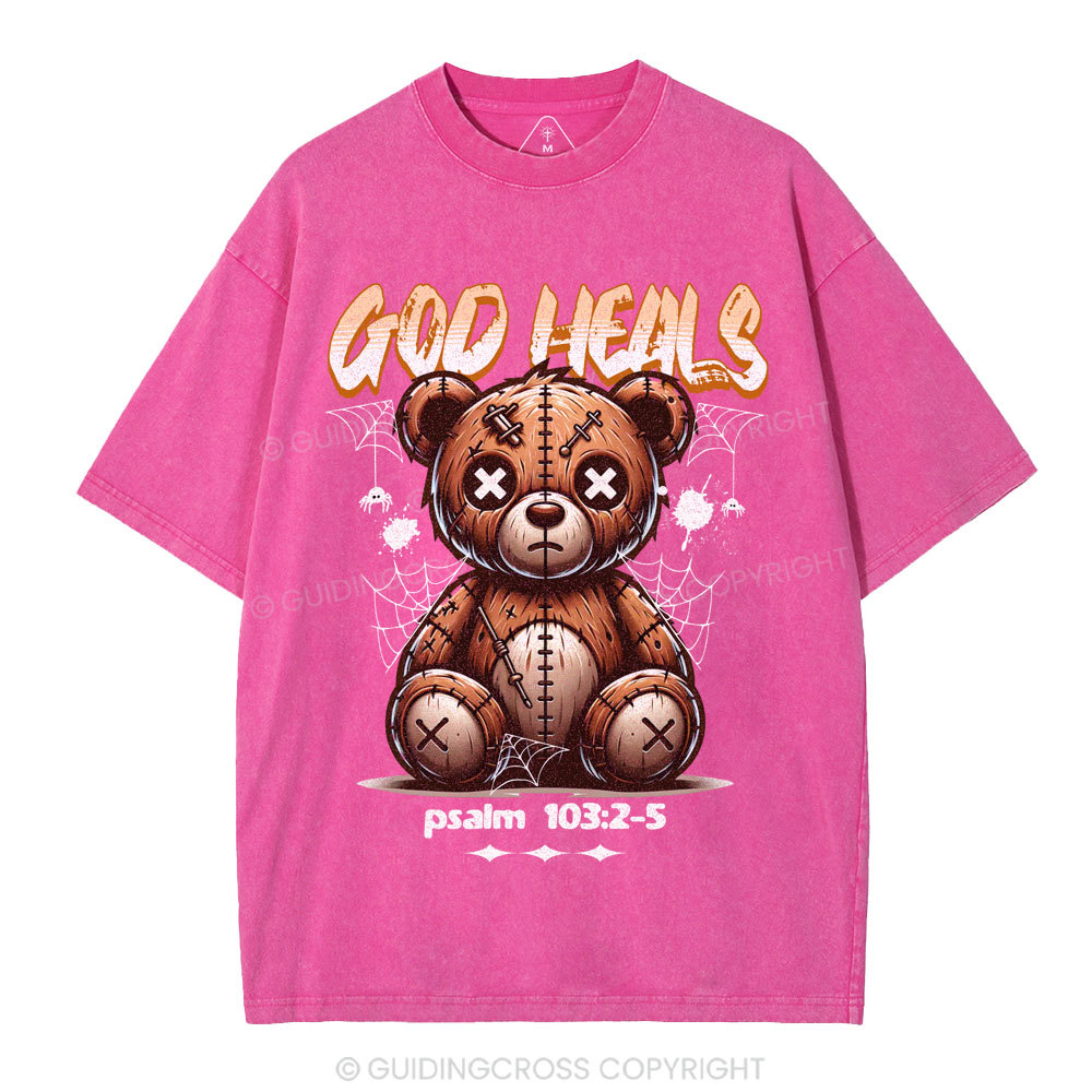 God Heals Christian Washed T-Shirt