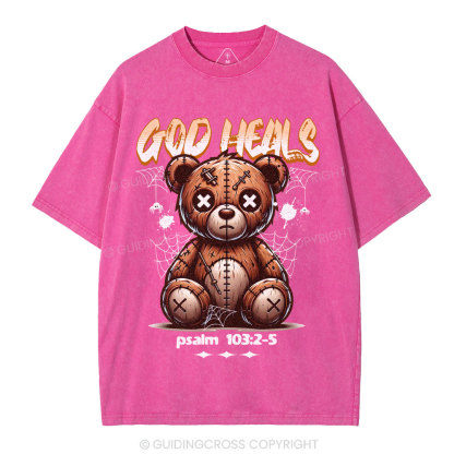 God Heals Christian Washed T-Shirt
