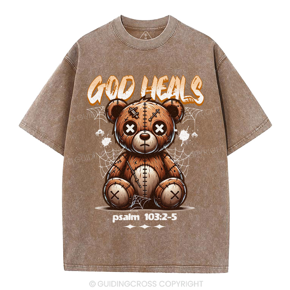 God Heals Christian Washed T-Shirt
