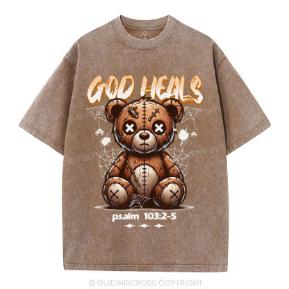 God Heals Christian Washed T-Shirt