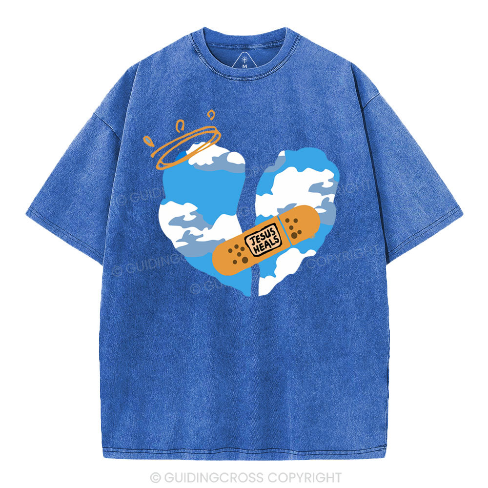 God Heals Christian Washed T-Shirt