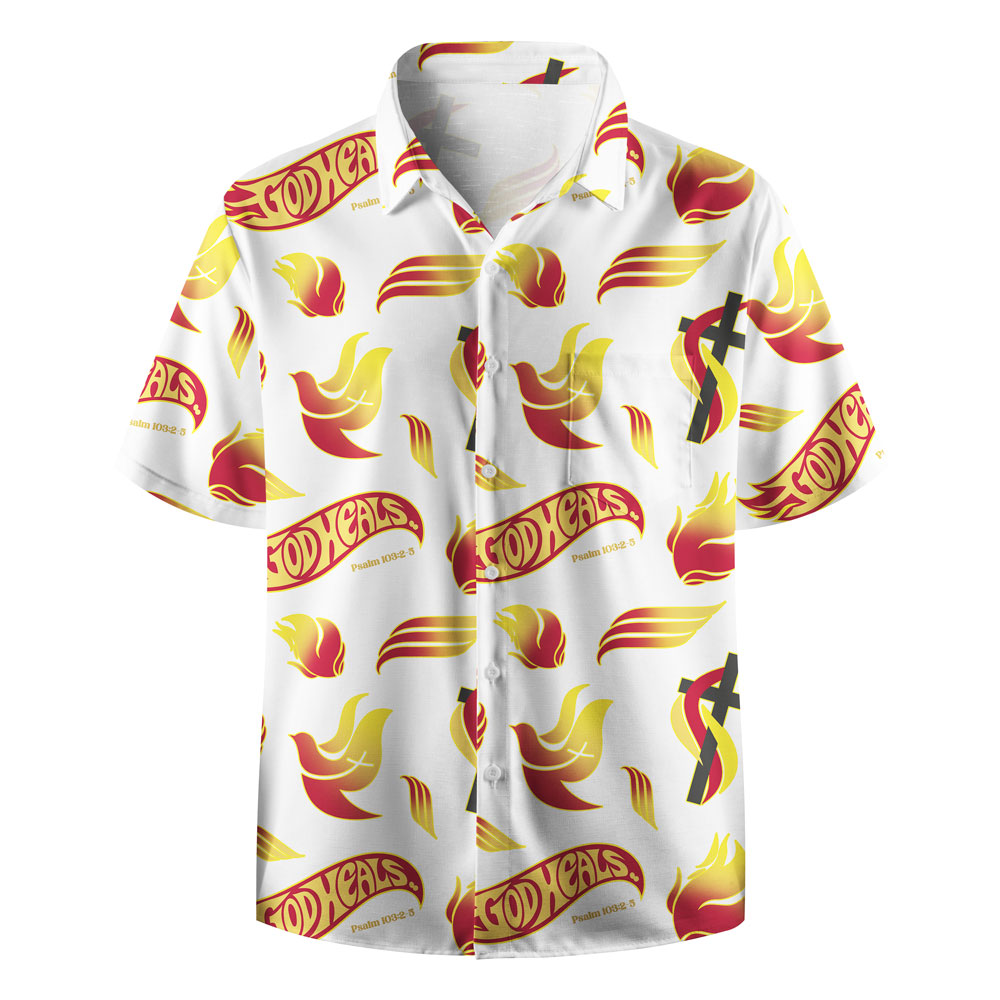 God Heals White Christian Hawaiian Shirt