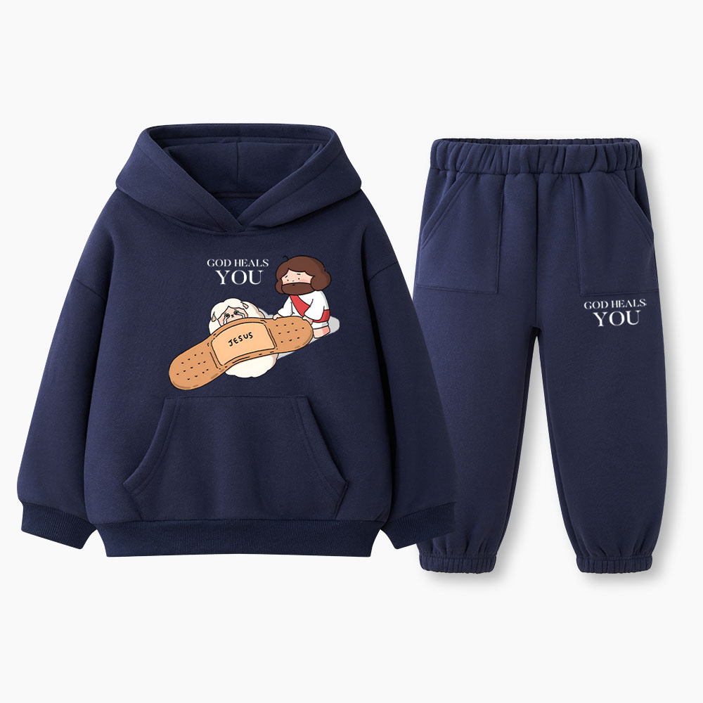 God Heals You Christian Kid Fleece Hoodie Set