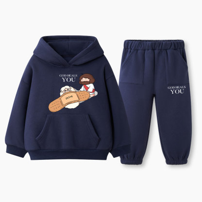 God Heals You Christian Kid Fleece Hoodie Set