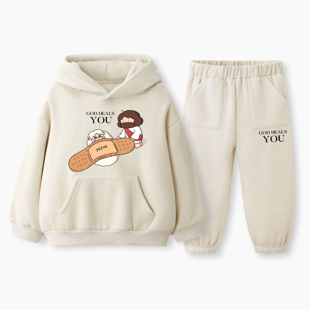 God Heals You Christian Kid Fleece Hoodie Set