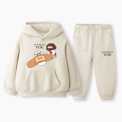 God Heals You Christian Kid Fleece Hoodie Set