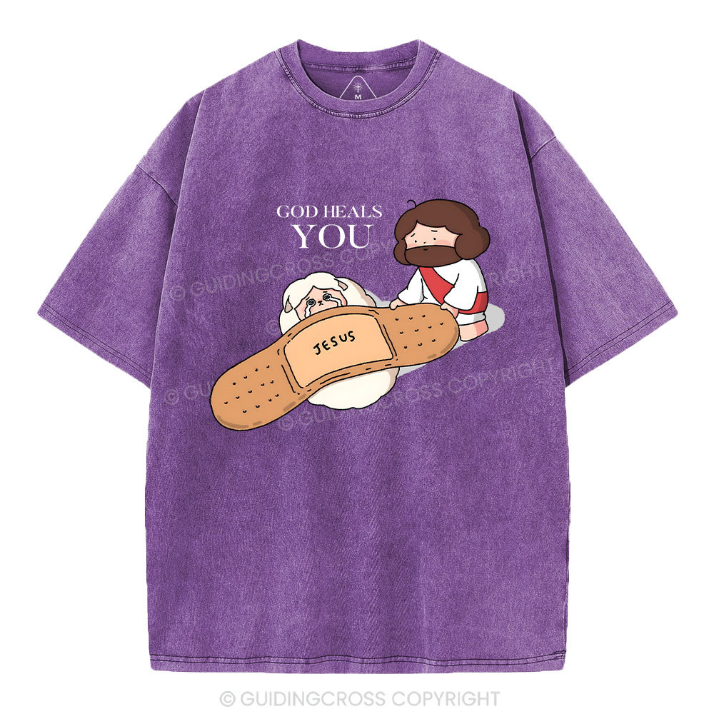 God Heals You Christian Washed T-Shirt