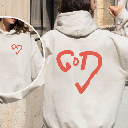 God Heart Christian Fleece Hoodie Set
