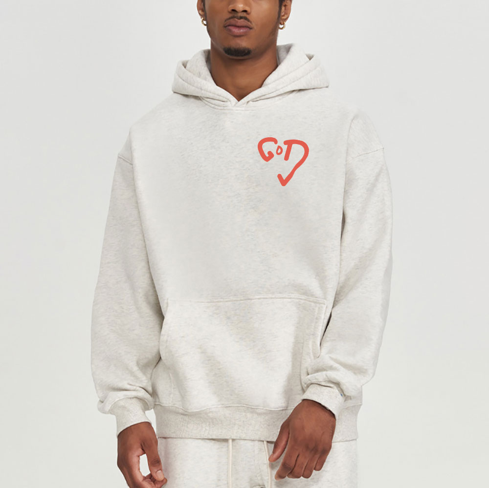 God Heart Christian Fleece Hoodie Set