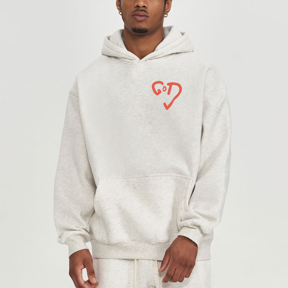 God Heart Christian Fleece Hoodie Set