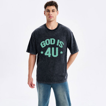 God Is 4U Christian Washed T-Shirt