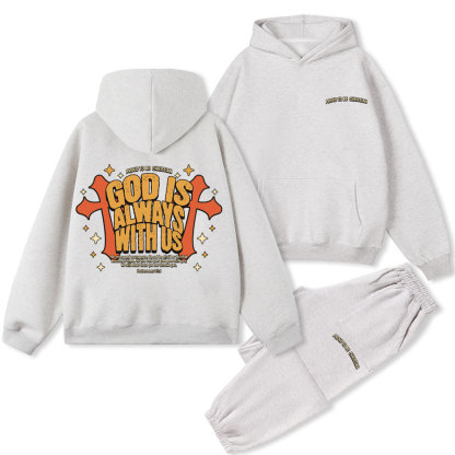 God Is Always With Us Christian Fleece Hoodie Set