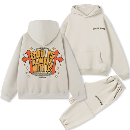 God Is Always With Us Christian Fleece Hoodie Set