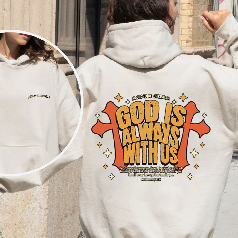 God Is Always With Us Christian Fleece Hoodie Set