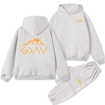 God Is Better Than Highs And Lows CHrist CHristian Fleece Hoodie Set