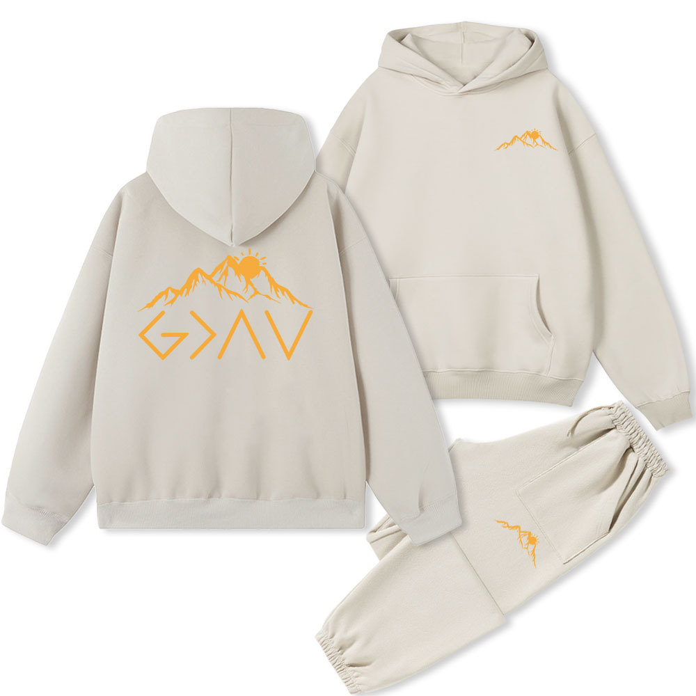 God Is Better Than Highs And Lows CHrist CHristian Fleece Hoodie Set