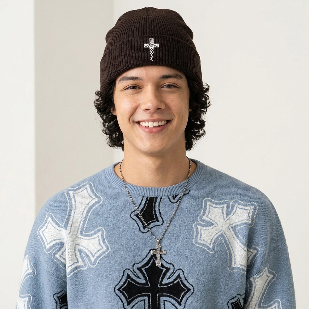 God Is Better Than Highs And Lows Christian Embroidered Knit Beanie
