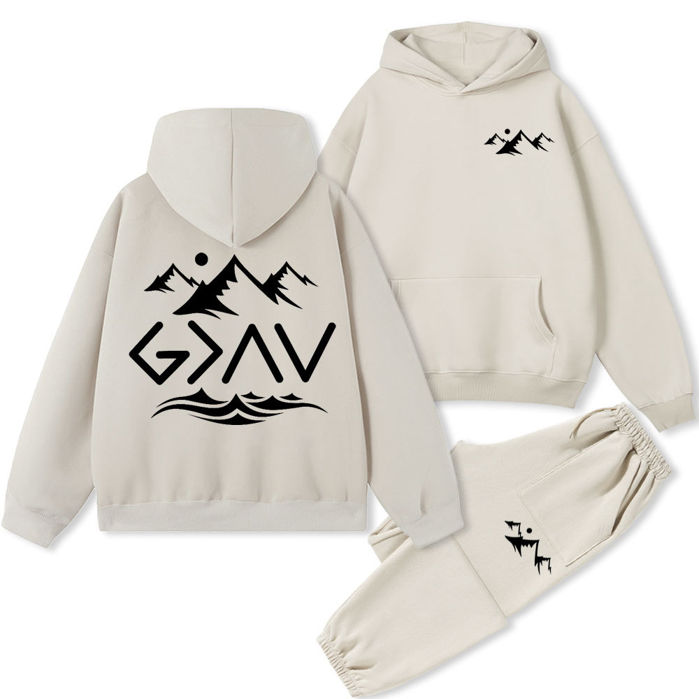 God Is Better Than Highs And Lows Christian Fleece Hoodie Set