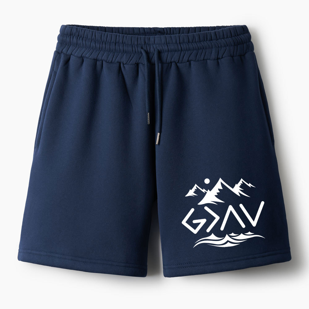 God Is Better Than Highs And Lows Christian Fleece Shorts