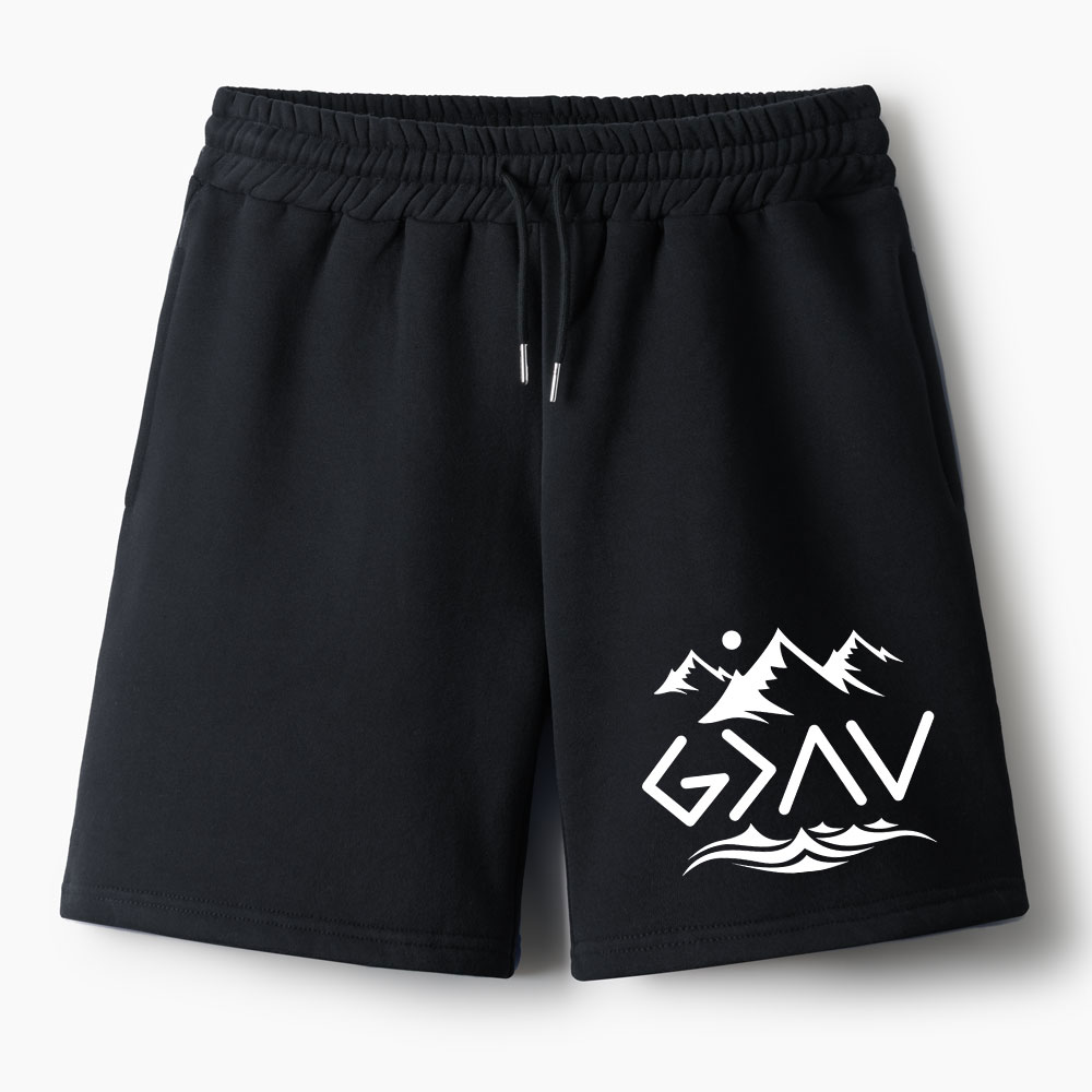 God Is Better Than Highs And Lows Christian Fleece Shorts